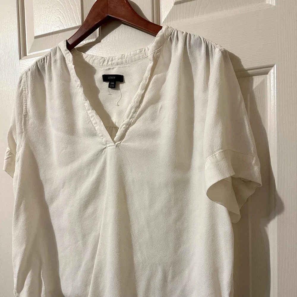 J. Crew Drapey Band Collar Shirt